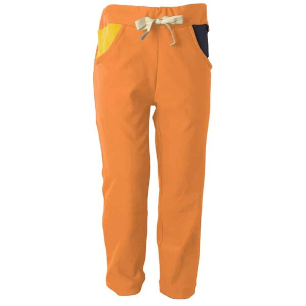 Pantalones de chándal orgánicos para niños Dirusake en color naranja