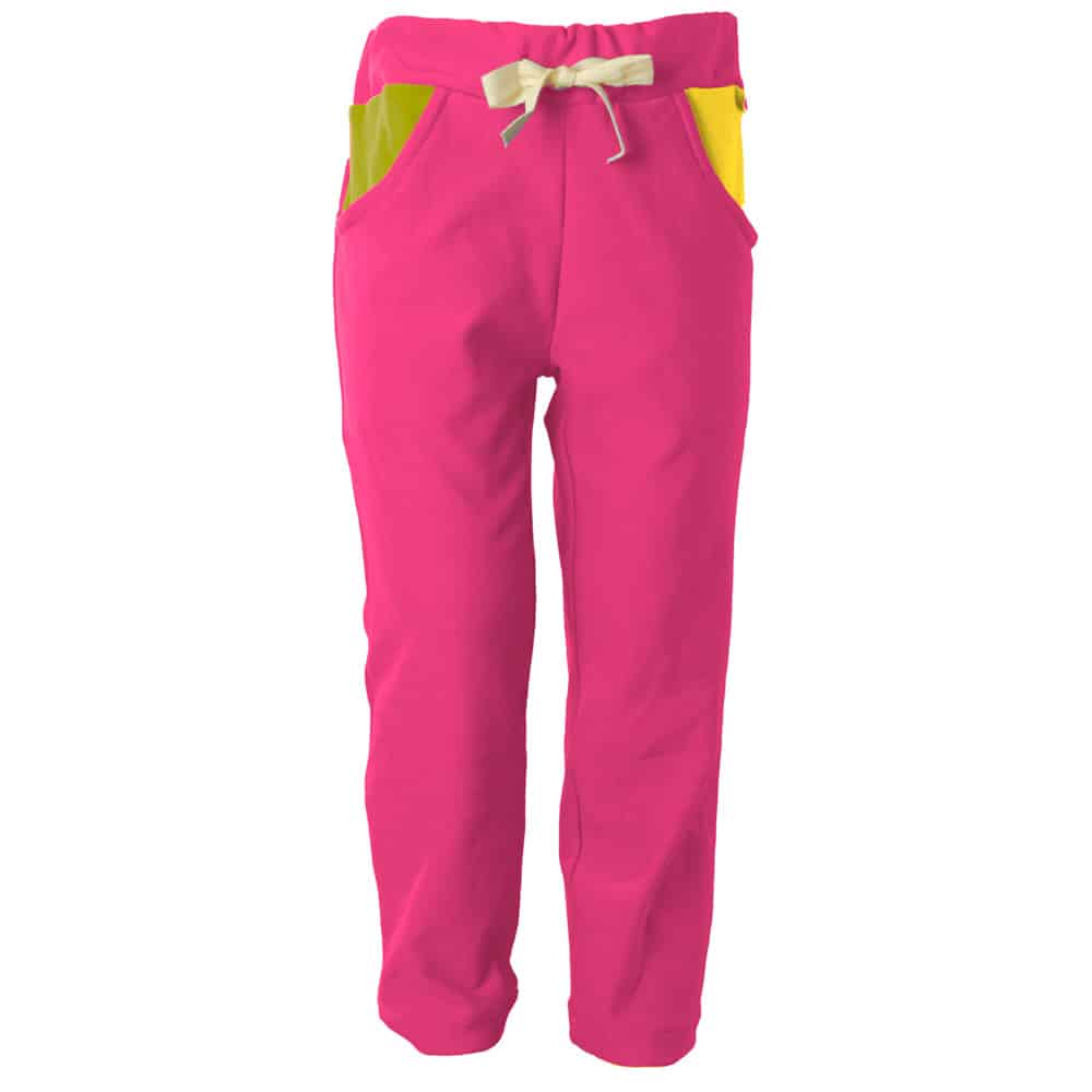 Pantalones de chándal orgánicos para niños Dirusake en color rosa fucsia