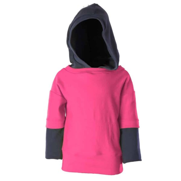 Sudadera efecto superpuesto de estilo Gamberro en color rosa fucsia para niños, de ToTó