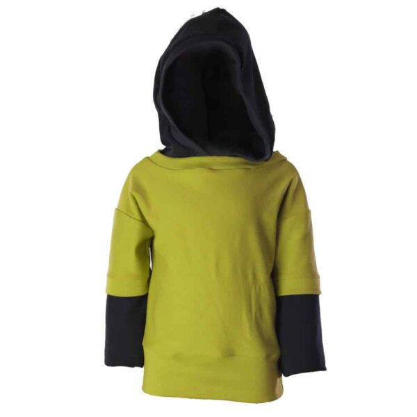 Sudadera efecto superpuesto de estilo Gamberro en color verde y azul marino para niños, de ToTó